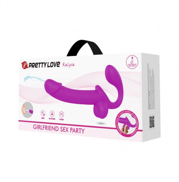 PRETTY LOVE - Kelpie AquaJet Squirting Strap-On (L:15cm - D:3.9cm)